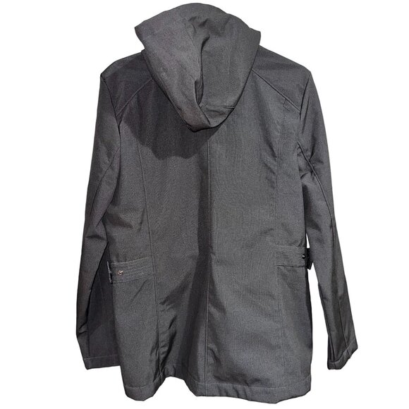 ZeroXposur Black Wooly Gray Full Zip Hooded Jacket XL Womens Fuzzy Winter Fall - Picture 5 of 5